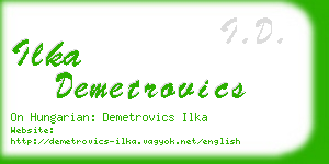 ilka demetrovics business card